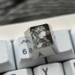 1U Titanium Alloy Artisan Keycaps Precision Pointillism for Mechanical Keyboard -Asuka Blowing Bubbles